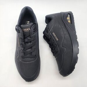 Skechers Uno Stand on Air Sneakers Women's 9 Black Rose Gold Accents